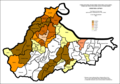 Odsetek Chorwatów w Brčku według osadnictwa 1991