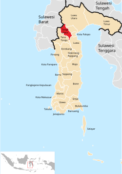 Location within South Sulawesi