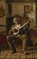 1882. African American man with a banjo. Appears to be "Sam" from Chloe and Sam