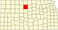 Map of Kanzas highlighting Osborne County