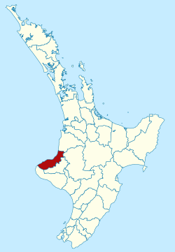 New Plymouth district within the North Island