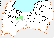 婦中町の県内位置図