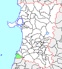 旧象潟町、県内位置図