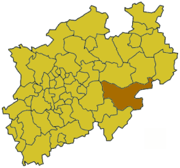 Lokasi Hochsauerlandkreis di Nordrhein-Westfalen