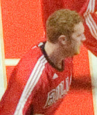 An overhead view of Scalabrine on the court