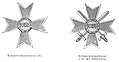 Kriegsverdienstkreuz I. Klasse mit und ohne Schwerter, wie es ab 1957 getragen wurde