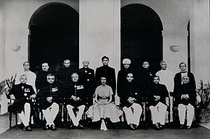 Elizabeth II, Queen of Ceylon, with her cabinet in Ceylon, 1954