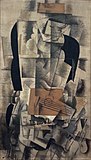 Georges Braque, 1913, Femme à la guitare (Woman with Guitar), oil and charcoal on canvas, 130 × 73 cm, Musée National d'Art Moderne, Centre Pompidou, Paris