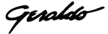 The word "Geraldo" in black, cursive typeface