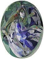 Jacques Villon, 1912, Girl at the Piano (Fillette au piano), oil on canvas, 129.2 x 96.4 cm (51 x 37.8 in), oval, Museum of Modern Art, New York