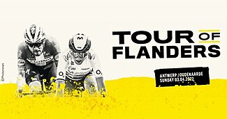 Event poster with previous winners Kasper Asgreen and Annemiek van Vleuten