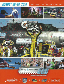 The 2016 Pure Michigan 400 program cover, featuring Matt Kenseth.