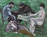 Marcel Duchamp, 1910, Joueur d'échecs (The Chess Game), oil on canvas, 114 x 146.5 cm, Philadelphia Museum of Art