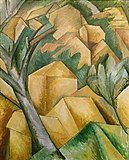 Georges Braque, 1908, Maisons à l'Estaque (Houses at l'Estaque), oil on canvas, 73 × 59.5 cm, Kunstmuseum Bern