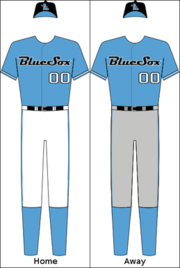 Sydney Blue Sox's inaugural season uniforms.