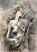 Pablo Picasso, 1910, La Joueuse de Mandoline (Girl with a Mandolin, Fanny Tellier), oil on canvas, 100.3 x 73.6 cm, Museum of Modern Art, New York