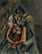 1909, Femme assise (Sitzende Frau), oil on canvas, 100 × 80 cm (39 × 31 in), Staatliche Museen, Neue Nationalgalerie, Berlin