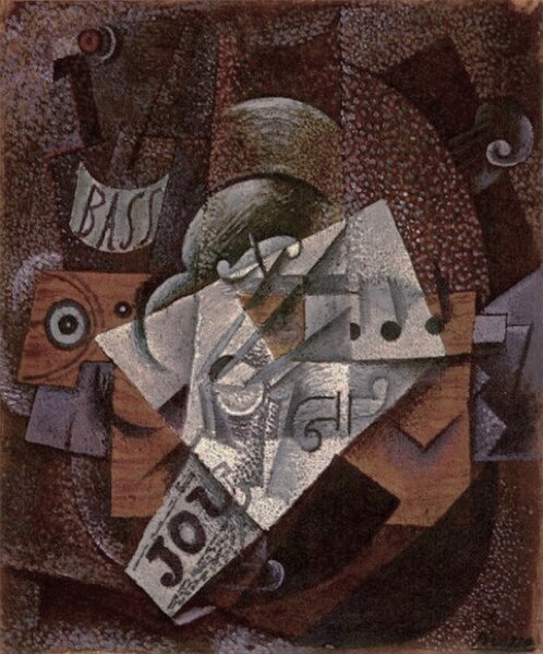 File:Pablo Picasso, 1913, Bouteille, clarinette, violon, journal, verre.jpg