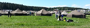 350 half-platoon tents that were used to host the teams in Kuopio-Jukola