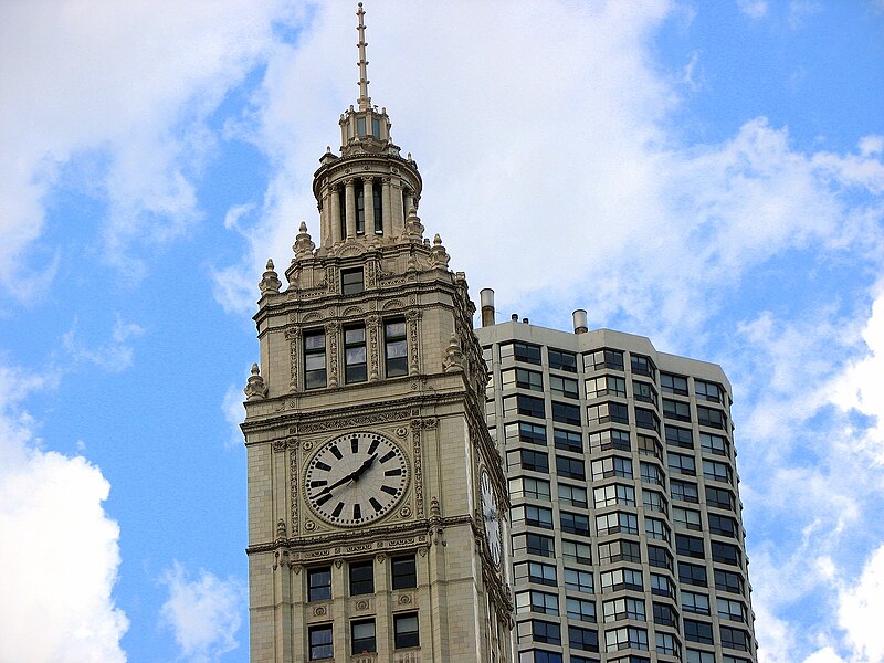 File:Wrigley Building Clocktower.JPG