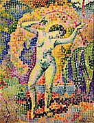 Jean Metzinger, 1906, La danse (Bacchante), oil on canvas, 73 x 54 cm. Last known location Kröller-Müller Museum, Otterlo, Netherlands