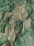 Georges Braque, 1909, La Roche-Guyon, le château (The Castle at Roche-Guyon), oil on canvas, 80 × 59.5 cm, Moderna Museet, Stockholm