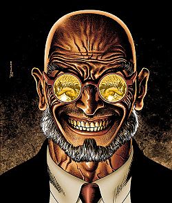 Hugo Strange, yksi Batmanin vanhimmista vastustajista. Brian Bollandin piirros.