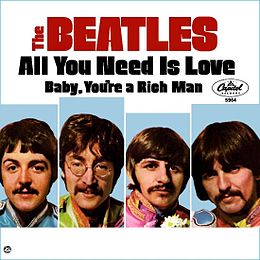 Singlen ”All You Need Is Love” kansikuva