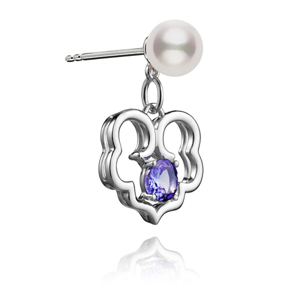 The Timeless Blessings Fine Jewelry Earrings with Tanzanite Side Image | Shen Yun Collections