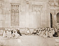 Pandit Bapudeva Sastri (1821-1900), Professor of Astronomy, teaching a class at Queen's College, Varanasi.