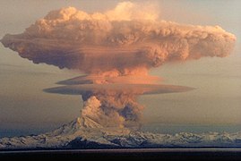 The eruption cloud of Mount Redoubt, Chigmit Mountains, Alaska