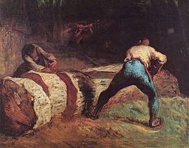 Waldarbeiter beim Holzsägen, Jean-François Millet (II)