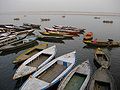 Boats by the ghats, on the Ganges, Varanasi.