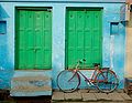 Doors with Aum signs, Varanasi.