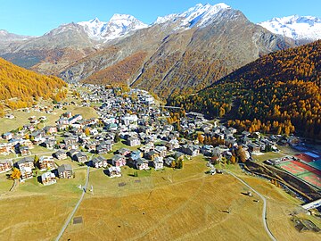 Saas-Fee aerial view