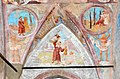 English: Late Gothic fresco paintings at the loggia`s interior west wall Deutsch: Spätgotische Freskomalereien an der inneren Loggia-Westwand