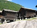 Traditional raccard granaries in Saas-Fee