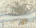 Birkenhead is in the lower part of this rotated 1866 map of Liverpool and Birkenhead