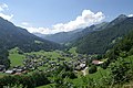 Gemeinde Mellau im Bregenzerwald, rechts die Hangspitze