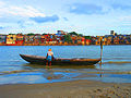 Early morning view of Varanasi city from the opposite bank.