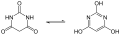 Deutsch: Nitro-aci-Nitro-Tautomerie am Beispiel der Barbitursäure English: Nitro-aci-nitro tautomerism of barbituric acid