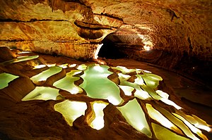 Rimstone formation near Saint-Marcel-d'Ardèche, France