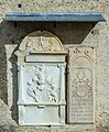 English: Epitaphs Ernst Lamprecht Schnatterl 1565 and Anthony Röttl 1523 at the western wall Deutsch: Wappengrabplatten Ernst Lamprecht Schnatterl 1565 und Anthony Röttl 1523 an der W-Wand