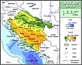 Physical map of Croatia in 1942