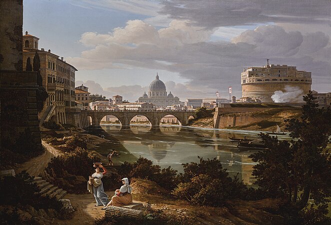 Veduta del Tevere a Castel Sant'Angelo Rudolf Wiegmann, 1834