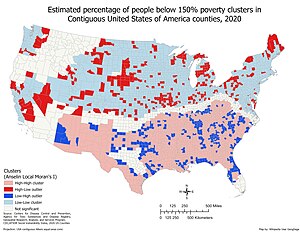 USA Contiguous Poverty 2020 clusters