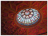 stained glass ceiling of Great Hall in the Hockey Hall of Fame