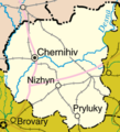 Map of Chernihiv Oblast showing Chernihiv