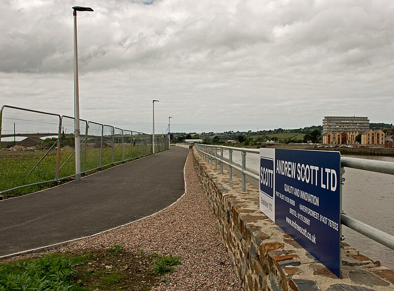 File:A new pedestrian- cycle path along Anchorwood Bank beside the River Taw - geograph.org.uk - 5013085.jpg