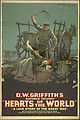 Poster for the 1918 film Hearts of the World, directed by D.W.Griffith. Full sized uncompressed file at File:Hearts of the World poster.tif.